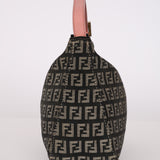 Fendi Charcoal and Coral Zucchino Mini Pochette