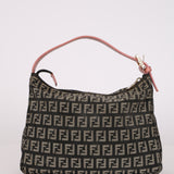 Fendi Charcoal and Coral Zucchino Mini Pochette