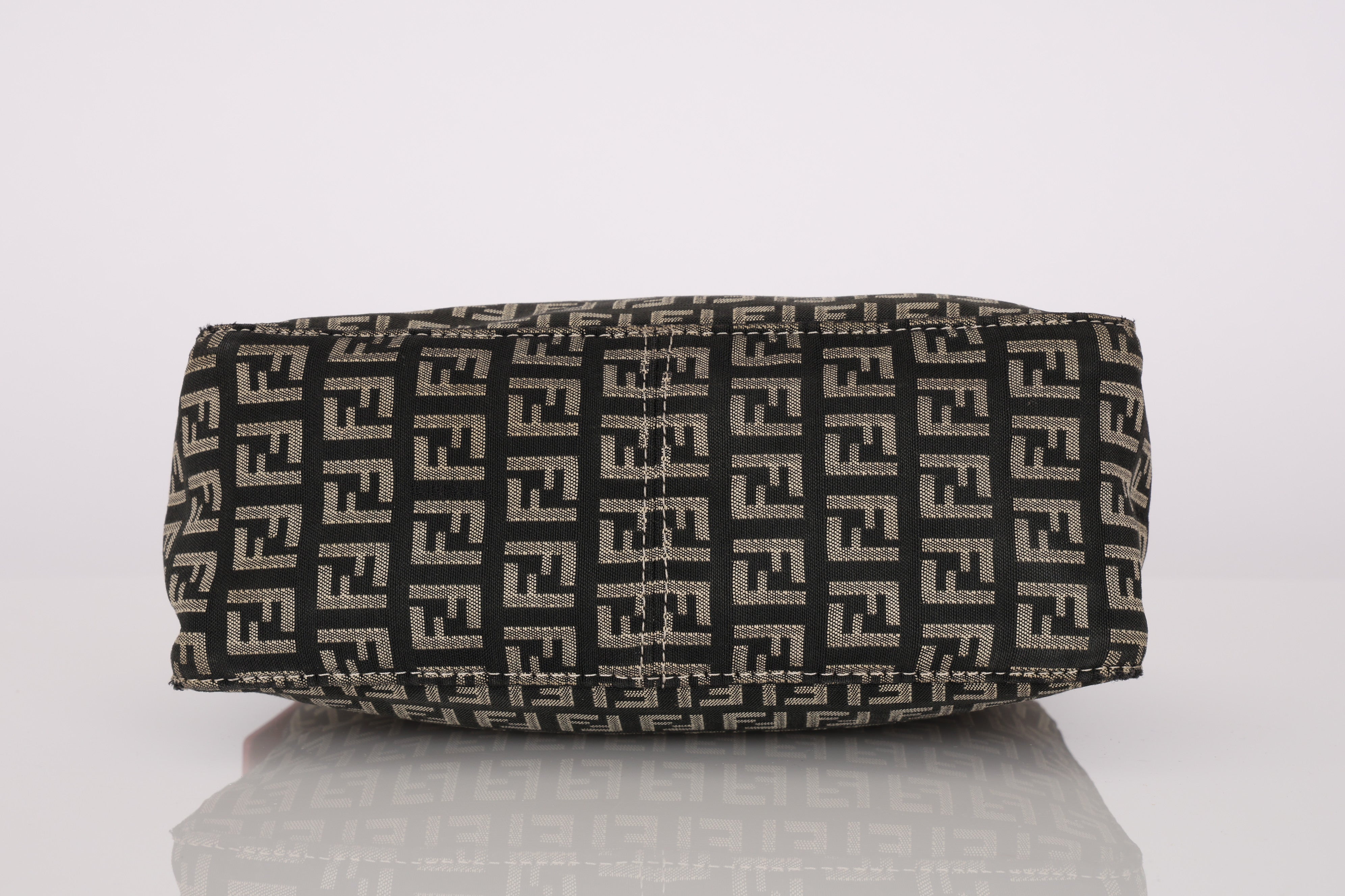 Fendi Charcoal and Coral Zucchino Mini Pochette