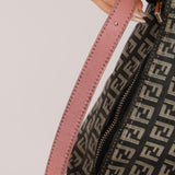 Fendi Charcoal and Coral Zucchino Mini Pochette