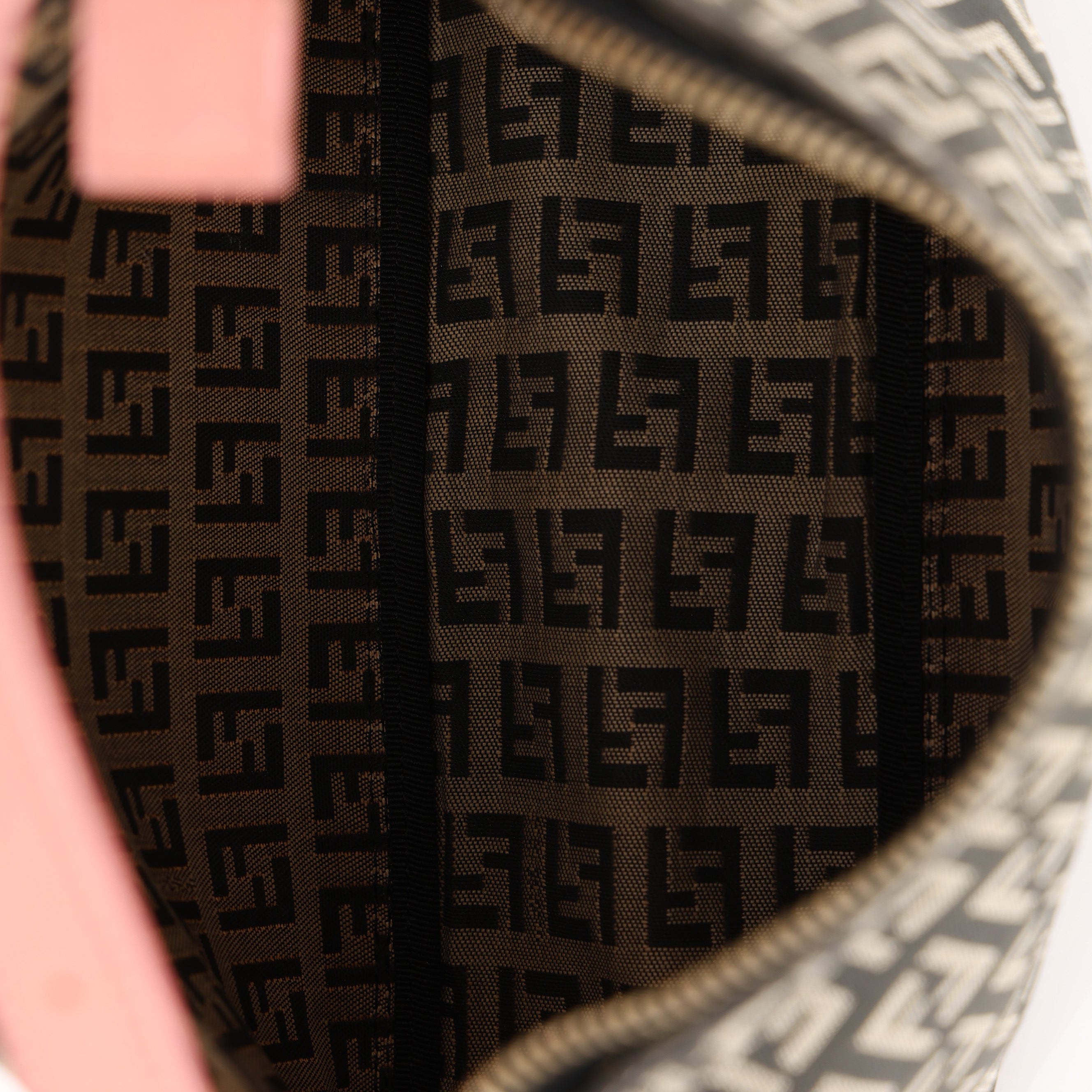 Fendi Charcoal and Coral Zucchino Mini Pochette