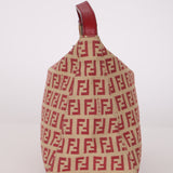 Fendi Beige and Raspberry Zucchino Mini Pouch