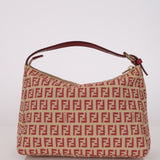Fendi Beige and Raspberry Zucchino Mini Pouch