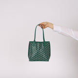 Goyard Green Goyardine Reversible Mini Anjou with Pouch