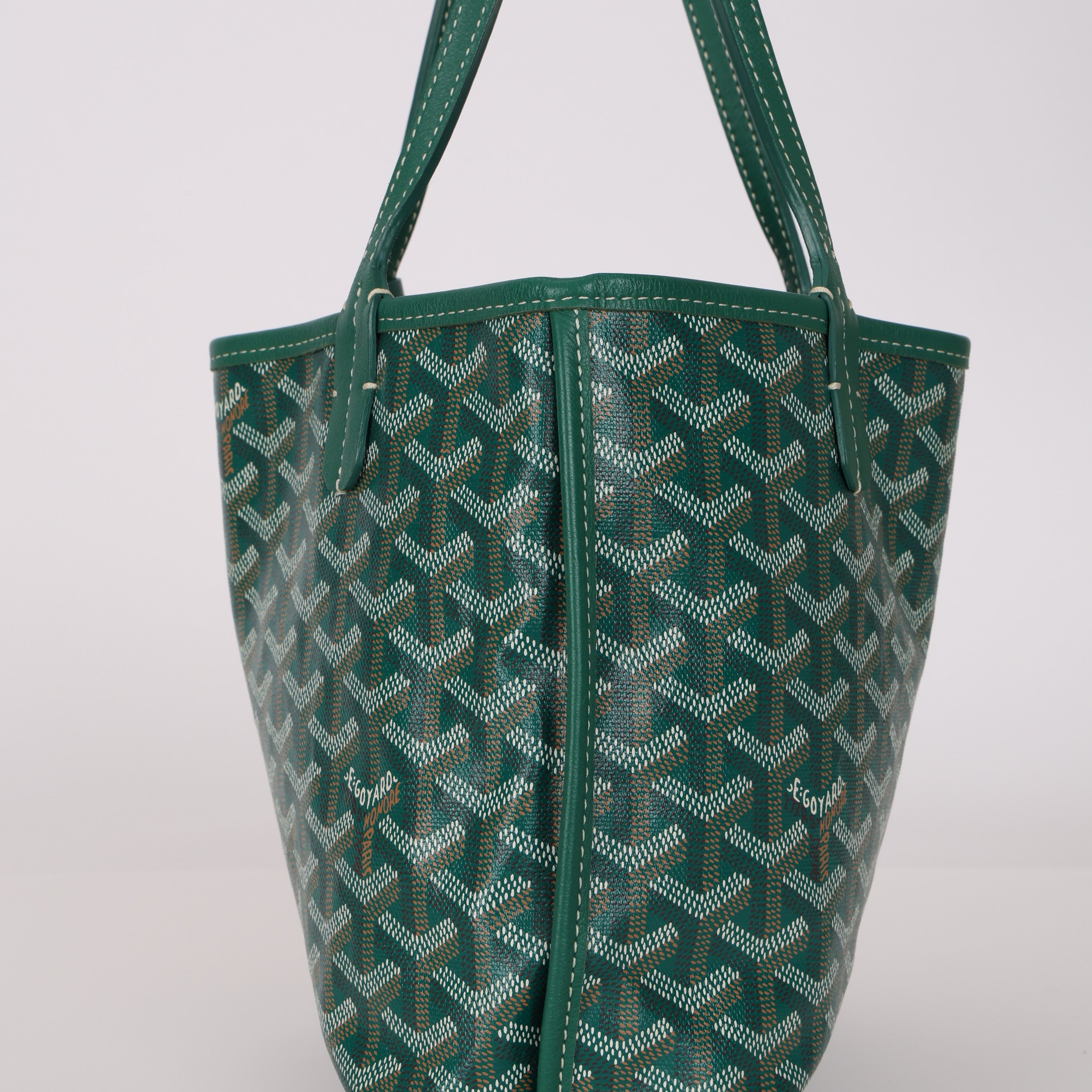 Goyard Green Goyardine Reversible Mini Anjou with Pouch
