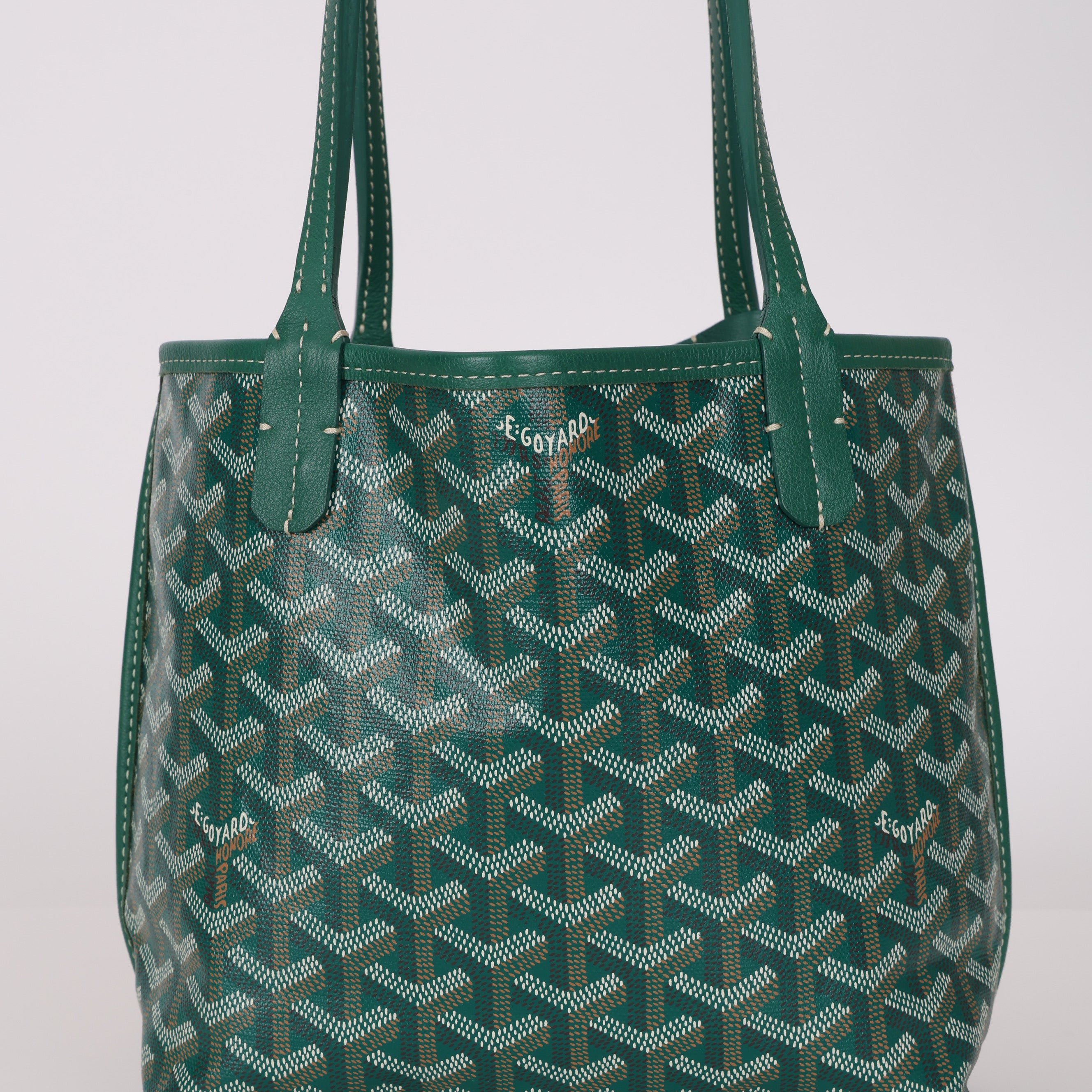 Goyard Green Goyardine Reversible Mini Anjou with Pouch