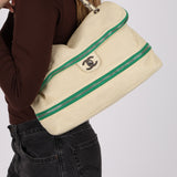 Chanel 2008 Perforated Calfskin Expandable Jumbo Flap
