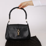 Gucci Black Leather Bamboo Jackie-O