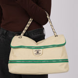 Chanel 2008 Perforated Calfskin Expandable Jumbo Flap