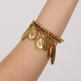 Chanel 1989 CC Coco Coins Bracelet 24K GP