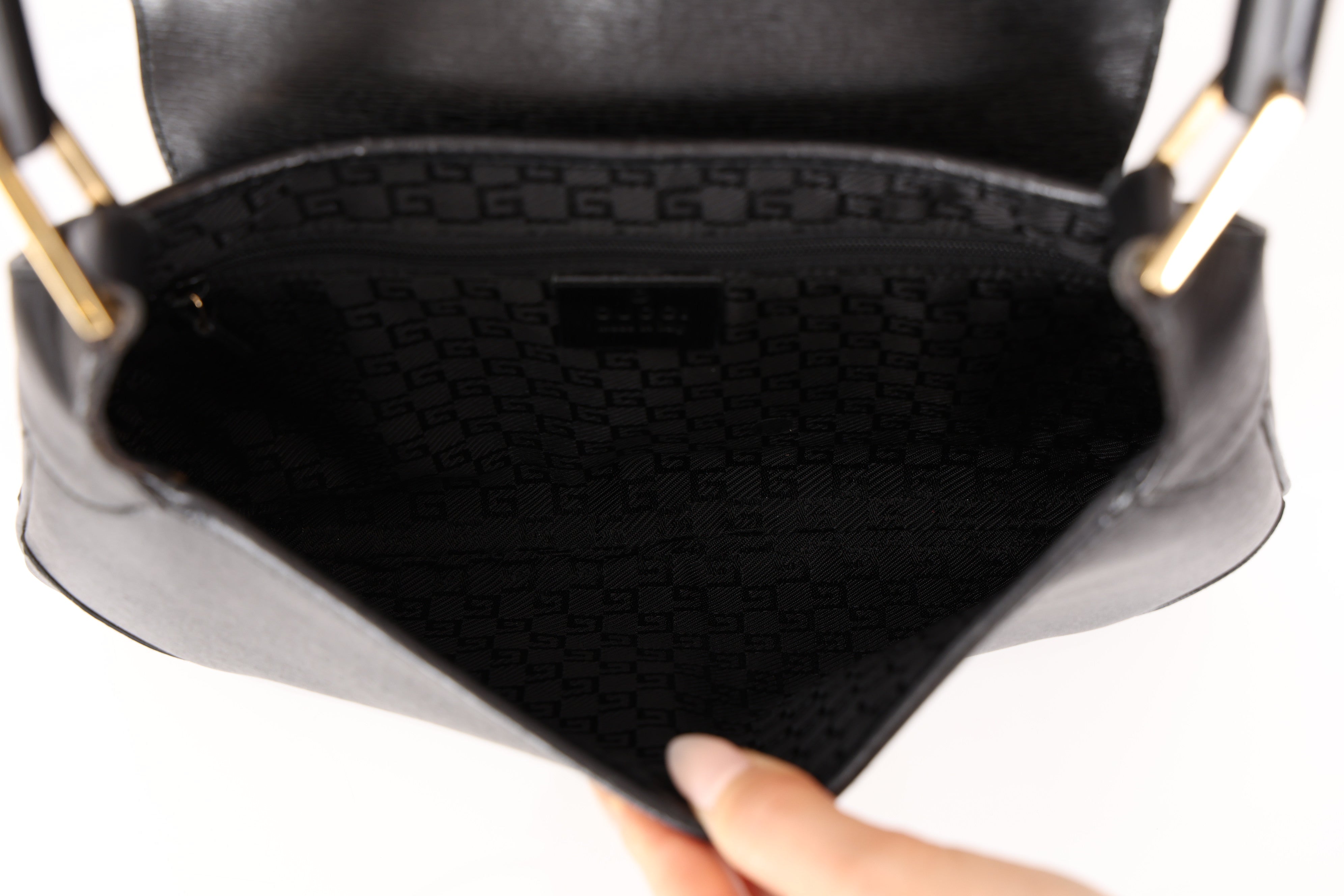Gucci Black Leather Bamboo Jackie-O