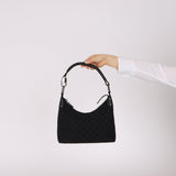 Gucci Black Monogram Crescent Hobo Bag