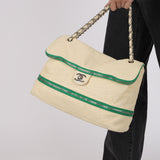 Chanel 2008 Perforated Calfskin Expandable Jumbo Flap
