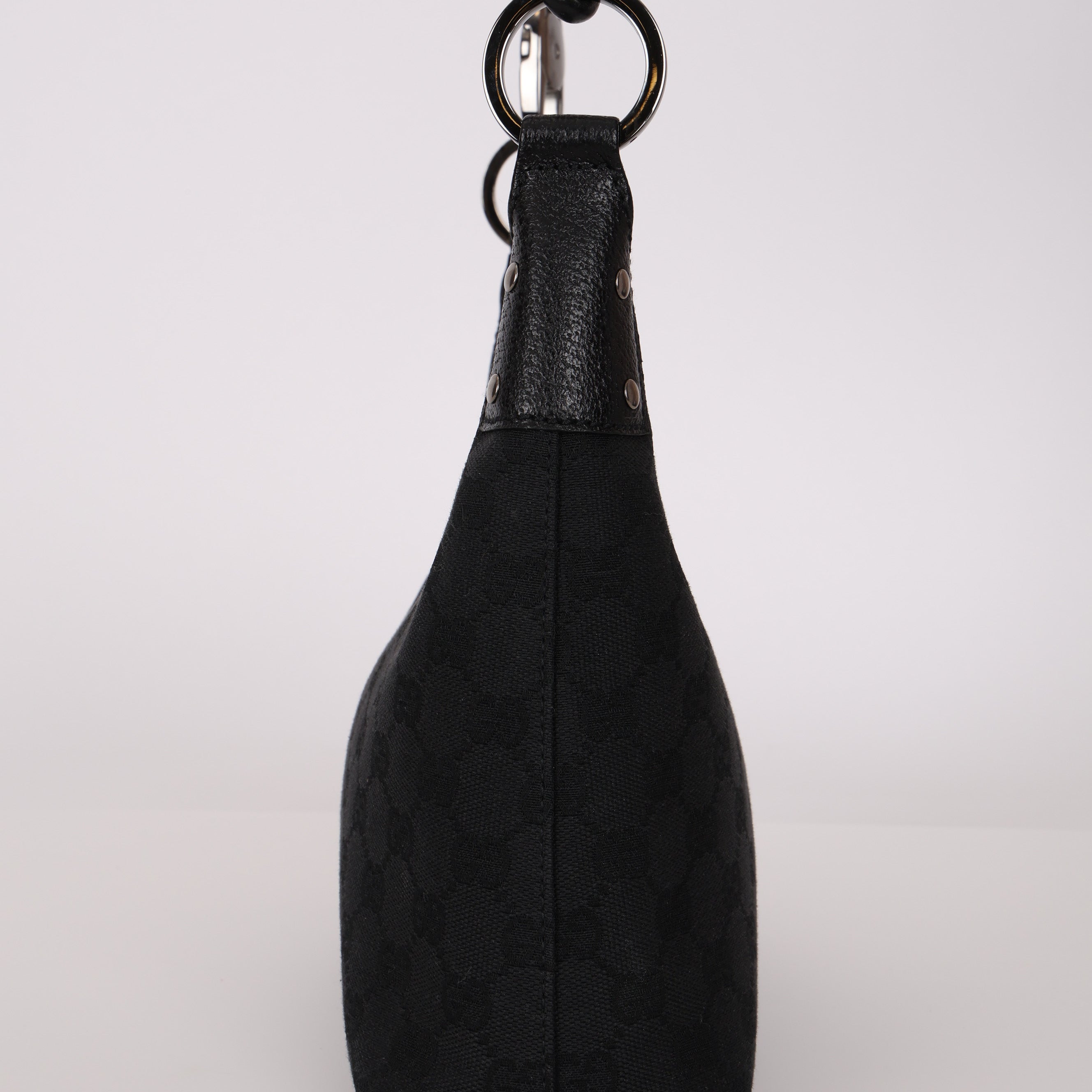 Gucci Black Monogram Crescent Hobo Bag