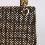 Limited Edition Dior 2022 Gold Metallic Crystal Embellished Mini Lady Dior