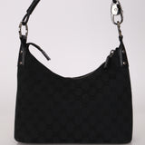Gucci Black Monogram Crescent Hobo Bag