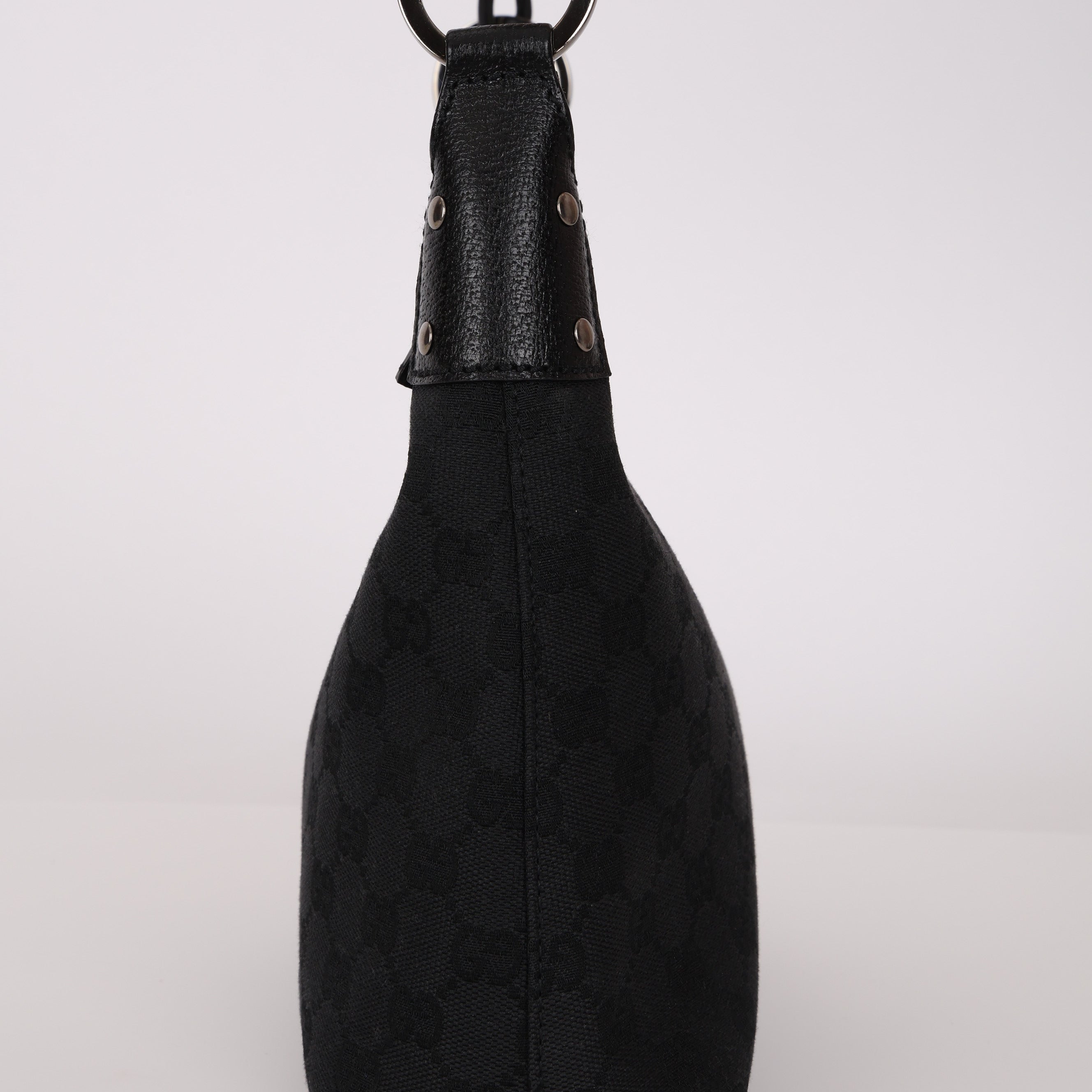 Gucci Black Monogram Crescent Hobo Bag