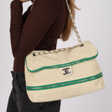 Chanel 2008 Perforated Calfskin Expandable Jumbo Flap