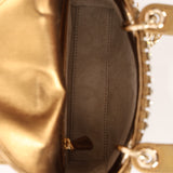 Limited Edition Dior 2022 Gold Metallic Crystal Embellished Mini Lady Dior