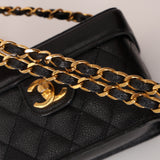Ultra-Rare Chanel 1997 Caviar Turnlock Rectangular Mini Vanity Bag 24K GP