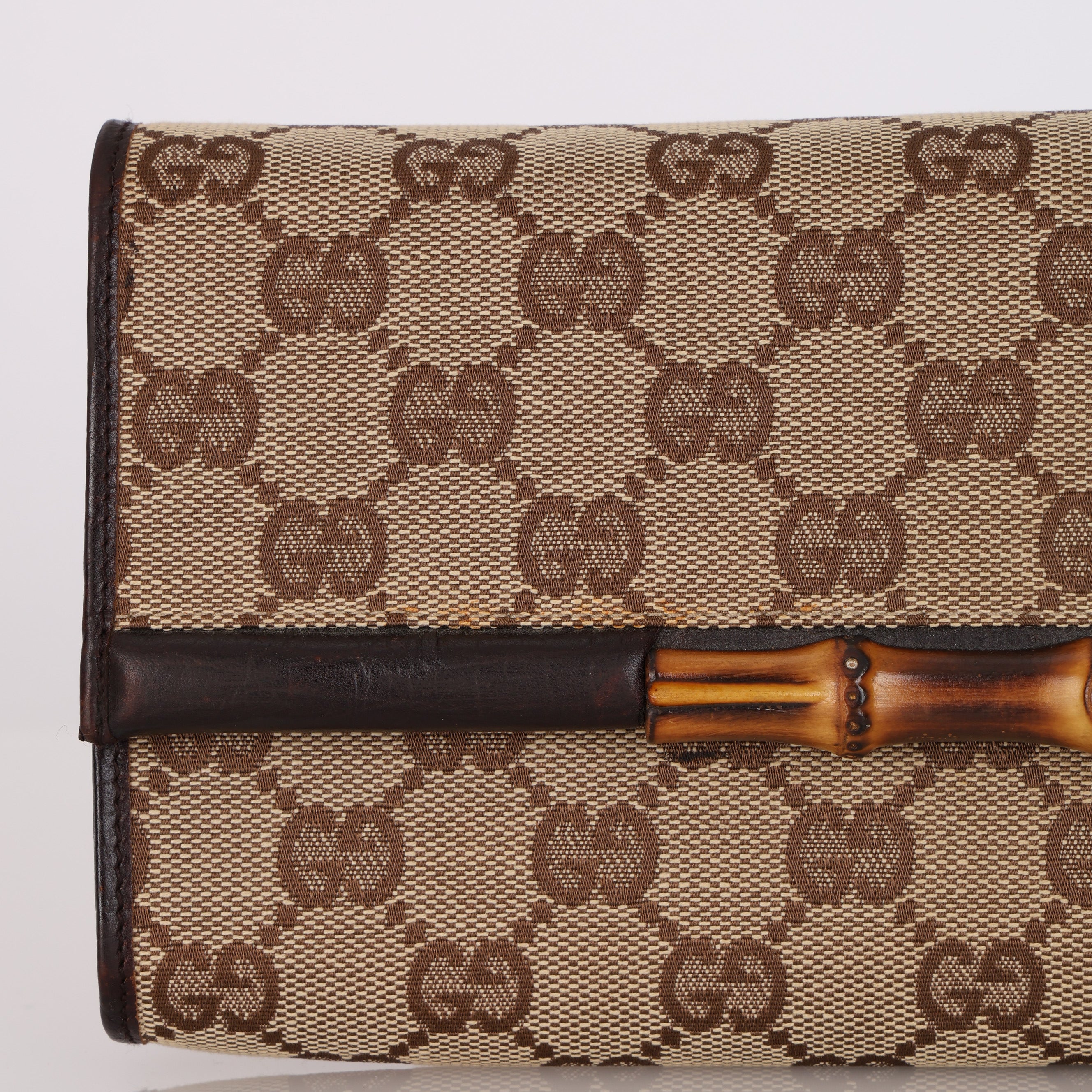 Gucci Canvas Bamboo Bar Wallet on Strap