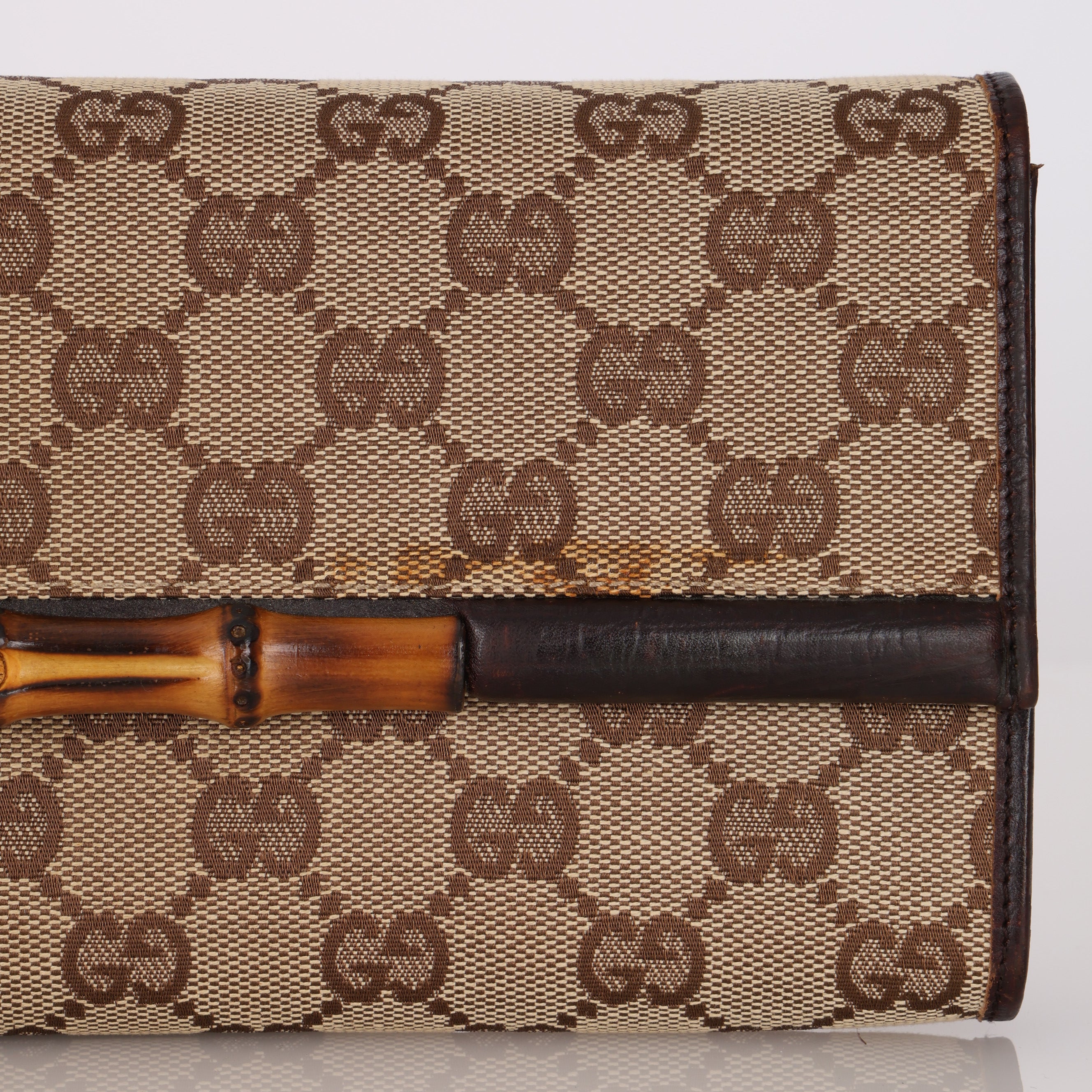 Gucci Canvas Bamboo Bar Wallet on Strap