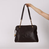 Chanel 1995 Chocolate Brown Caviar Timeless Zip Tote 24K GP