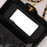 Ultra-Rare Chanel 1997 Caviar Turnlock Rectangular Mini Vanity Bag 24K GP