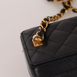 Ultra-Rare Chanel 1997 Caviar Turnlock Rectangular Mini Vanity Bag 24K GP