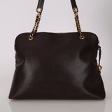 Chanel 1995 Chocolate Brown Caviar Timeless Zip Tote 24K GP