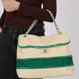 Chanel 2008 Perforated Calfskin Expandable Jumbo Flap