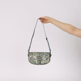 Dior 2022 Horizon Blue Calfskin Brocade East West Bobby Bag