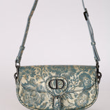Dior 2022 Horizon Blue Calfskin Brocade East West Bobby Bag