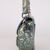 Dior 2022 Horizon Blue Calfskin Brocade East West Bobby Bag