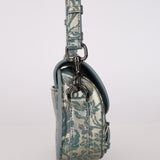 Dior 2022 Horizon Blue Calfskin Brocade East West Bobby Bag