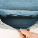Dior 2022 Horizon Blue Calfskin Brocade East West Bobby Bag