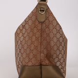 Gucci Beige Metallic Monogram Heart Bit Hobo