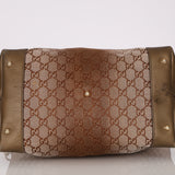 Gucci Beige Metallic Monogram Heart Bit Hobo