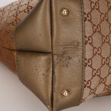 Gucci Beige Metallic Monogram Heart Bit Hobo