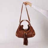 Gucci Brown Leather Babouska Indy Hobo