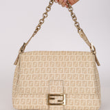 Fendi Cream Zucchino Chain Mamma Forever Baguette