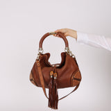 Gucci Brown Leather Babouska Indy Hobo
