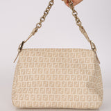 Fendi Cream Zucchino Chain Mamma Forever Baguette