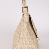 Fendi Cream Zucchino Chain Mamma Forever Baguette