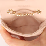 Chanel 2020 Nude Caviar Flap Belt Bag GHW