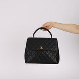 Chanel 1993 Caviar Jumbo Kelly Top Handle 24K GP
