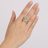 Vintage 1990s 18K Yellow Gold Emerald and Diamond Wrap Ring, Size US 7.75