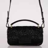Fendi Black Beaded Mini Baguette