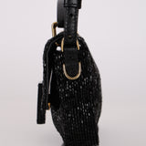 Fendi Black Beaded Mini Baguette