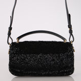 Fendi Black Beaded Mini Baguette
